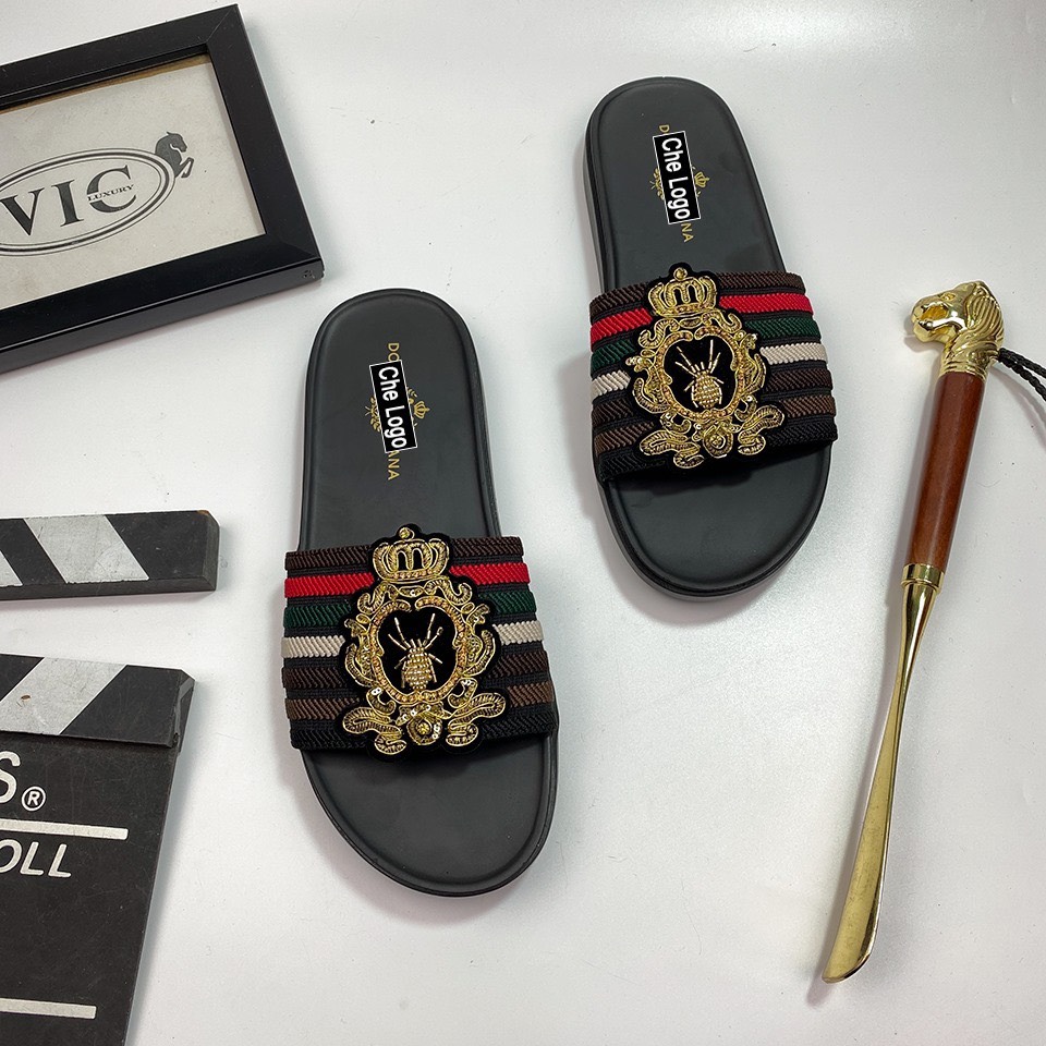 (HOT 2020) Dép thời trang nam thổ cẩm Ong vàng lấp lánh