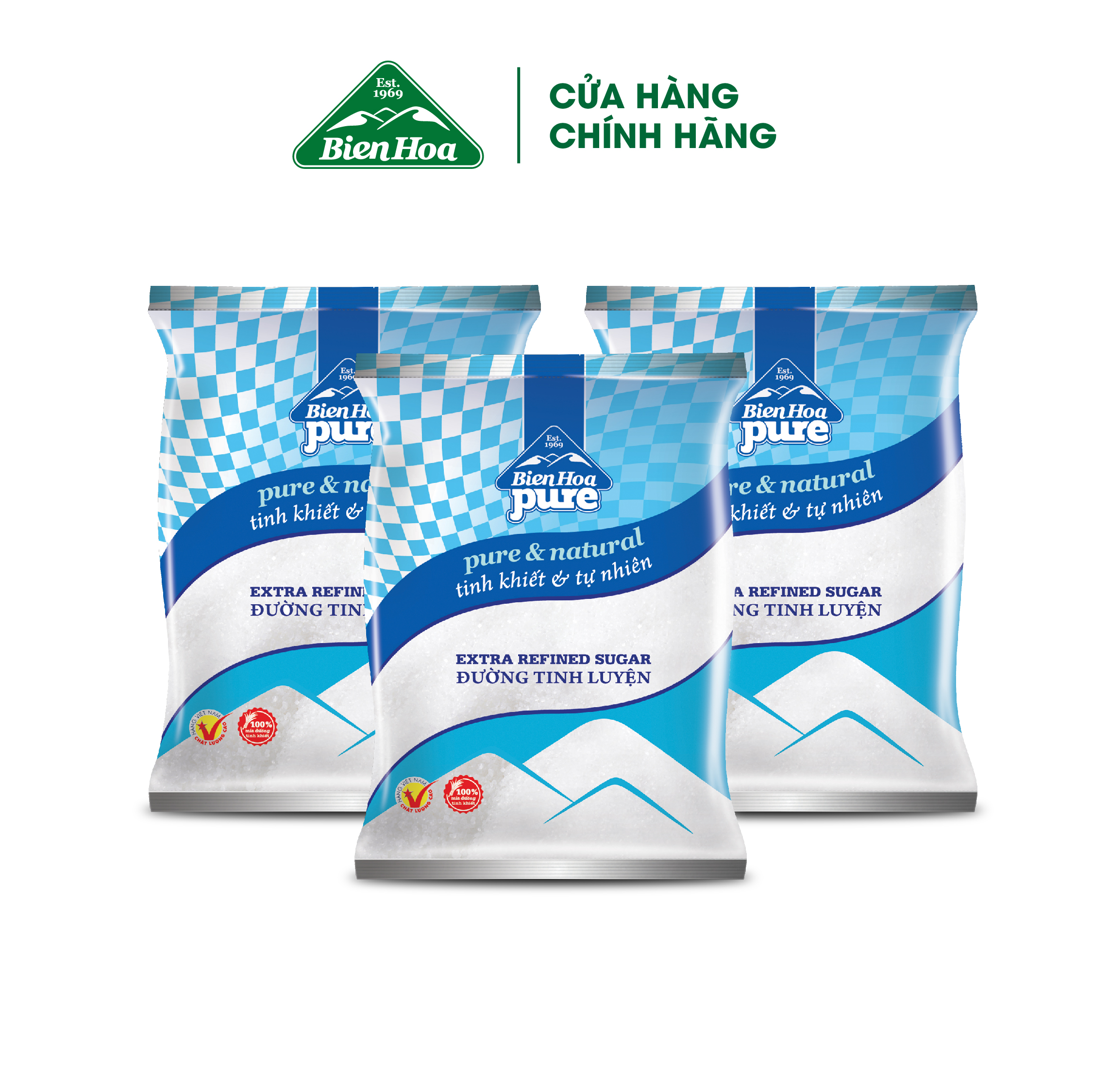 Combo 3 ường Túi Biên Hòa Pure 1kg/Túi