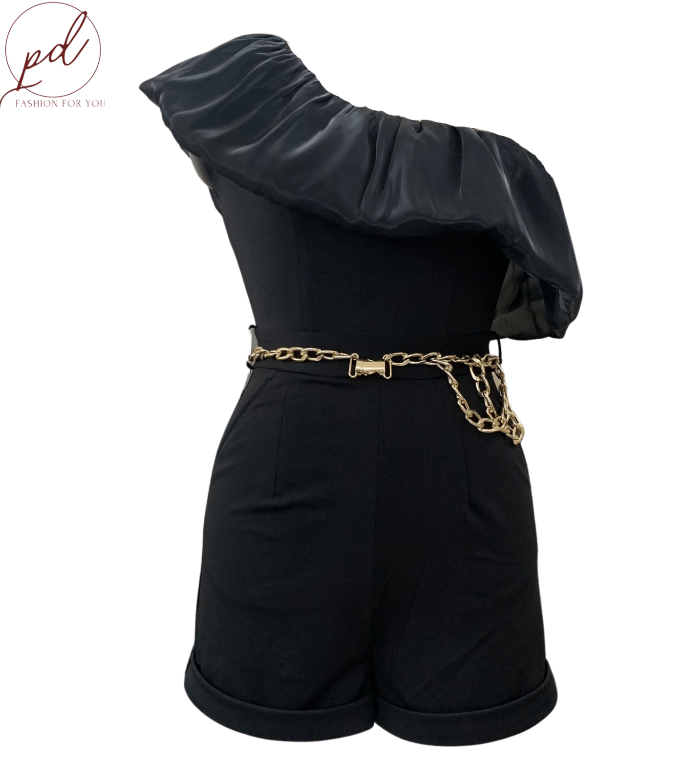 Jumpsuit ngắn một vai bèo