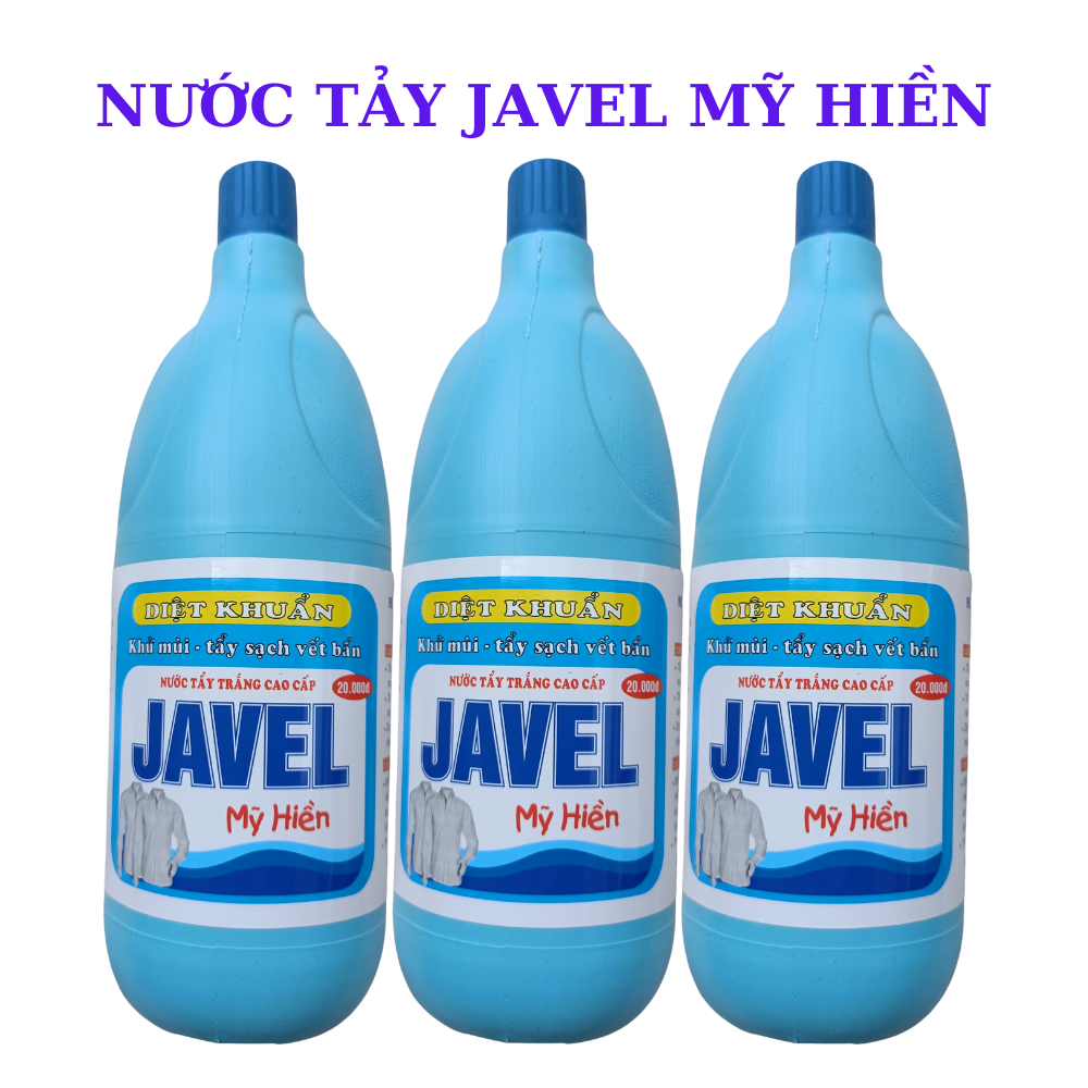 Nước tẩy trắng javel mỹ hiền - Chai 1000ml - Trắng sạch vết bẩn trên vải trắng
