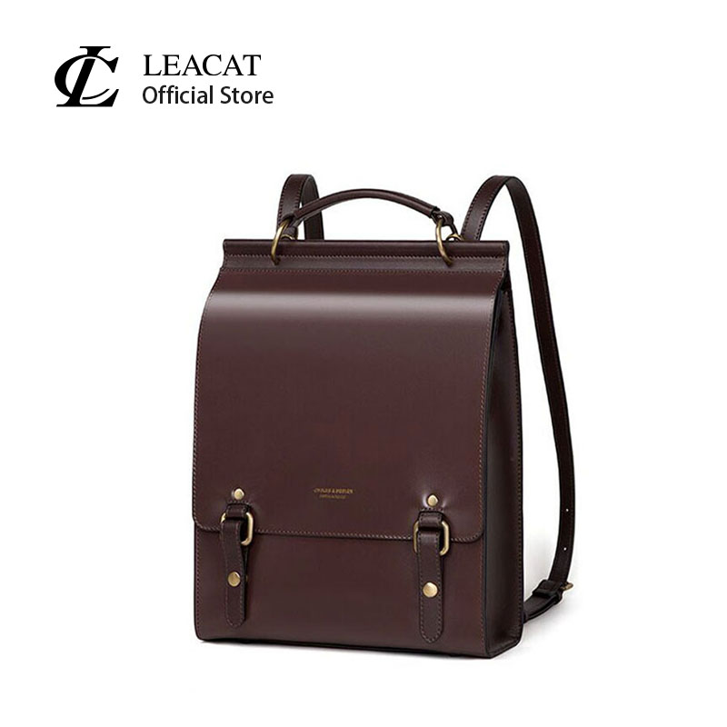 Leacat Women Genuine Leather 14 inch laptop Backpacks Fashion Shoulder Bags Female Backpack Ladies Travel Backpack School Bags For Girls Giá 828,650 Đồng*Miễn phí vận chuyển
