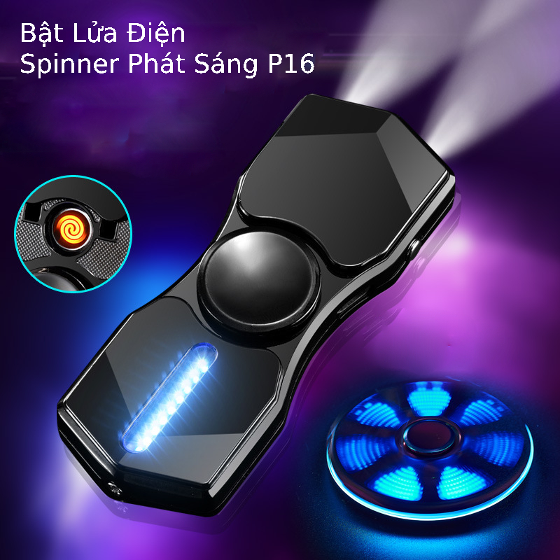 Bật Lửa Điện Spinner Kiêm Đèn Pin Siêu Sáng, Spinner Tạo Hình Độc Đáo, Đèn Pin Nhiều Chế Độ Sáng