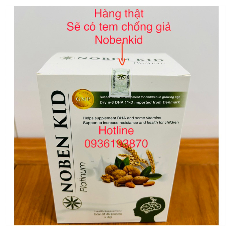 Noben kid nobenkid platinum cốm trí não giúp bé thông minh