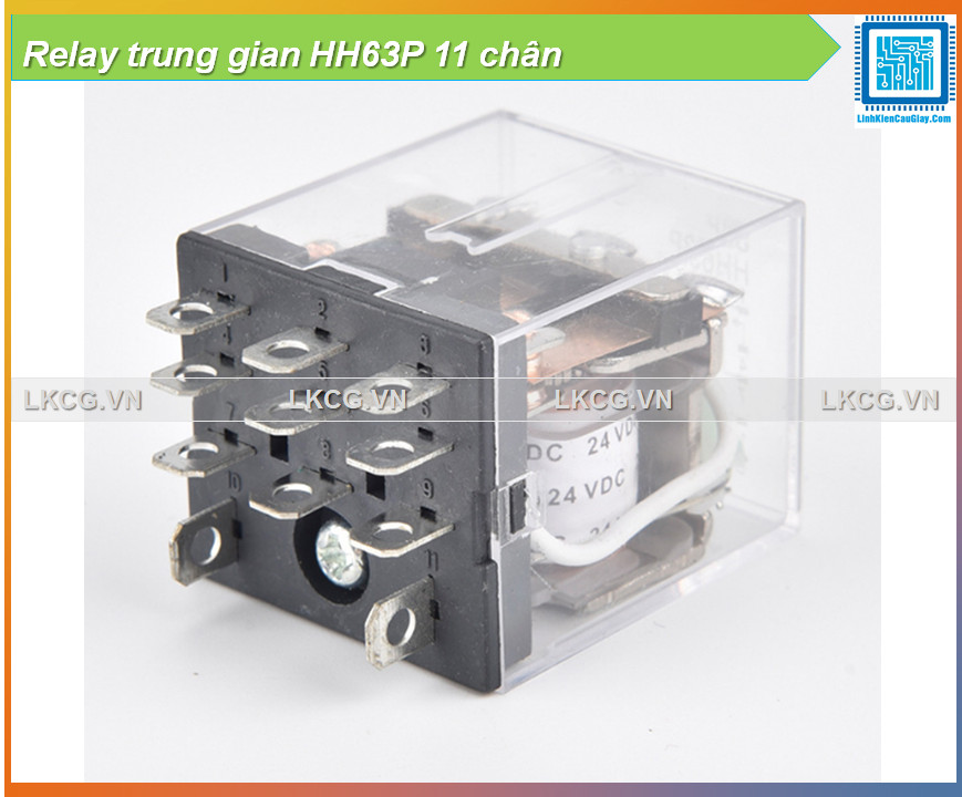 Relay trung gian hh63p 11 chân