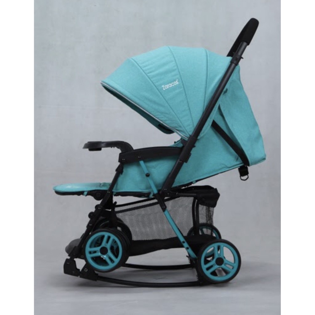 Xe đẩy 2 chiều zaracos gobi - 6016 có bập bênh màu xanh