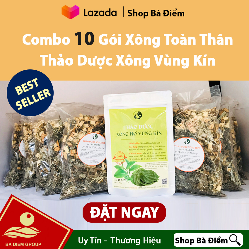 [COMBO] 10 Gói Thảo Dược Xông Hơi Toàn Thân & 1 Gói Xông Vùng Kín | Xông Hơi Giải Độc Tố, Khử Mùi Cơ Thể, Phục Hồi Sức Khỏe, Lưu Thông Khí Huyết | La xong sau sinh, lá xông sản phụ, thảo dược xông tắm sau sinh - Shop Bà Điểm.