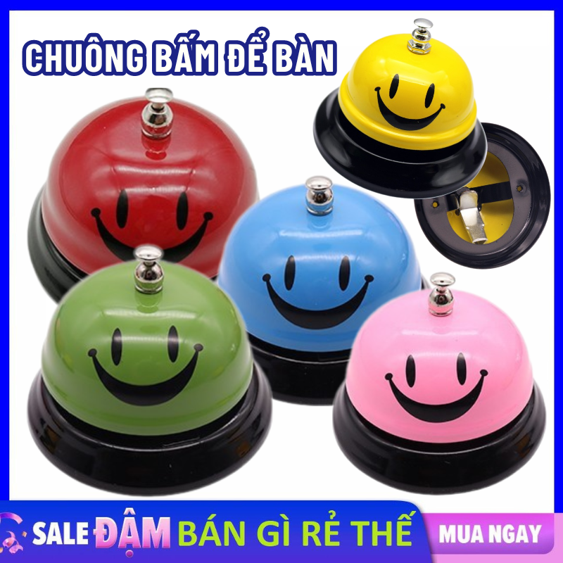 Chuông Bấm Để Bàn Hình Mặt Cười Dễ Thương - Chuông Để Bàn Bấm Tay Dùng Chơi Game , Gọi Phục Vụ - Chuông Bấm Tay