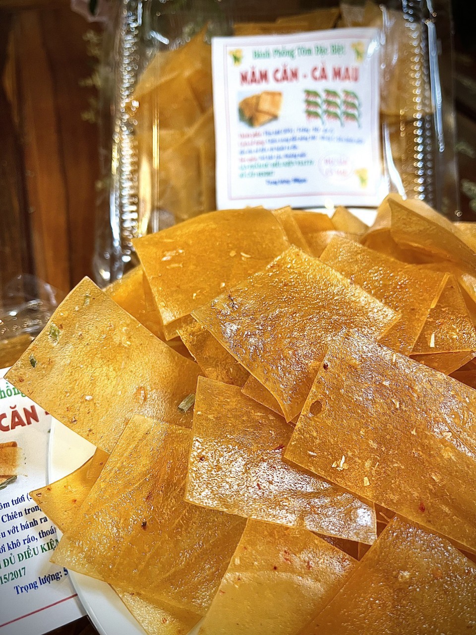 1kg Bánh phồng tôm loại ngon đặc sản Năm Căn - Khay nhựa