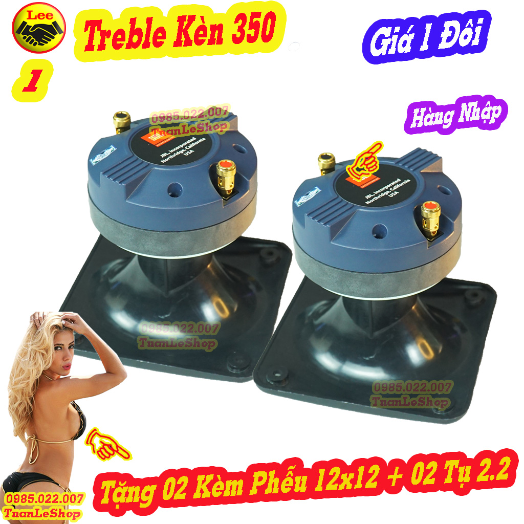 Loa trep 350 jb ren xoáy nắp nhựa - loa treble 350 – gía 02 loa 350 + 02 phễu 12x12 + 02 tụ 2.2