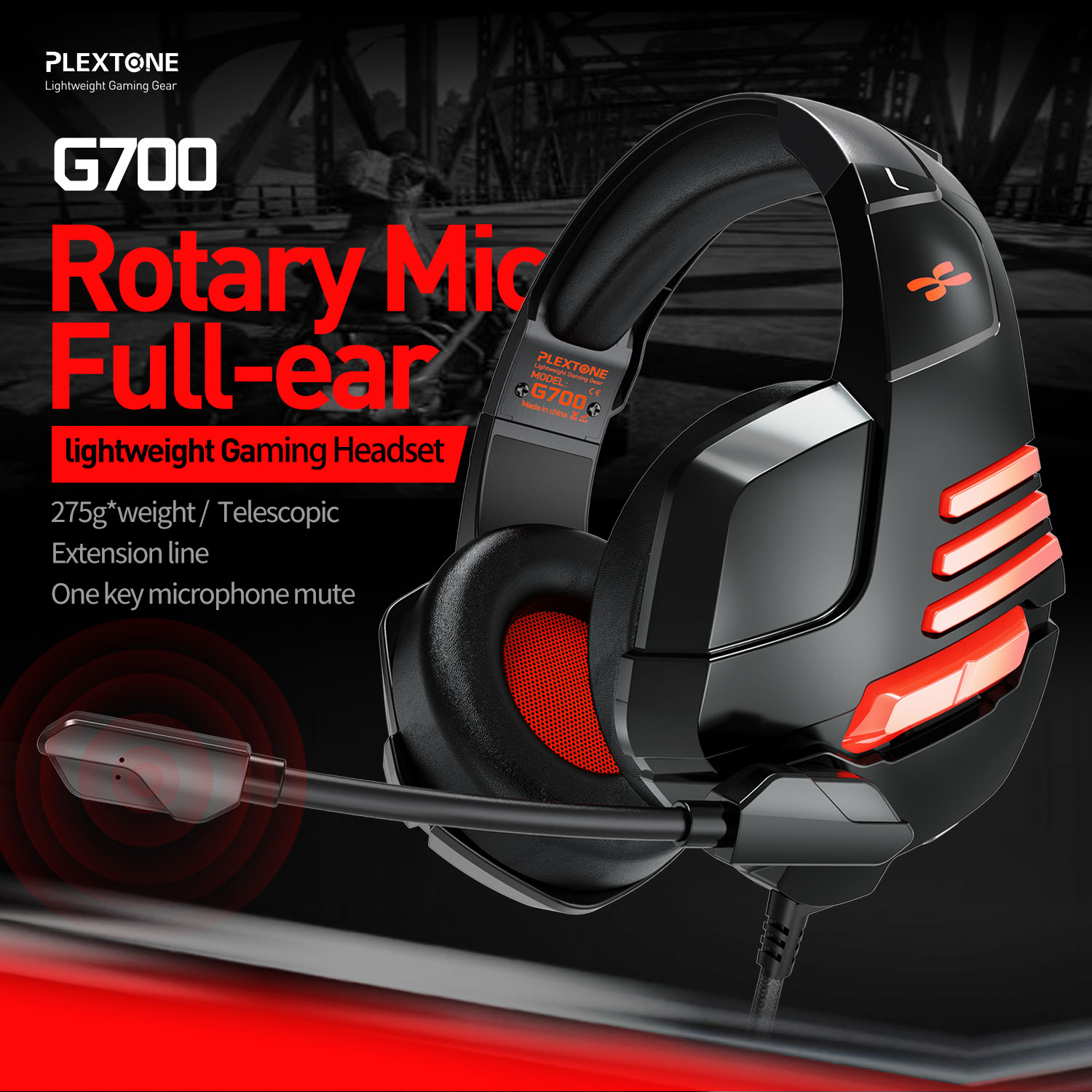 Tai nghe chụp headphone game Plextone G700 dành cho điện thoại và máy tính, cam kết sản phẩm đúng mô tả, chất lượng đảm bảo