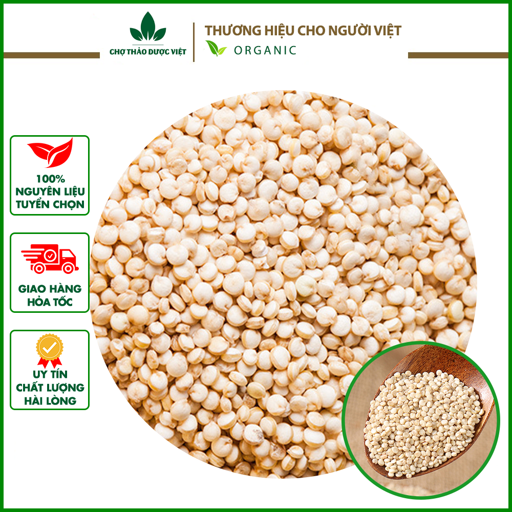 Hạt diêm mạch hữu cơ 1kg Quinoa trắng dành cho người ăn kiêng, làm sữa hạt
