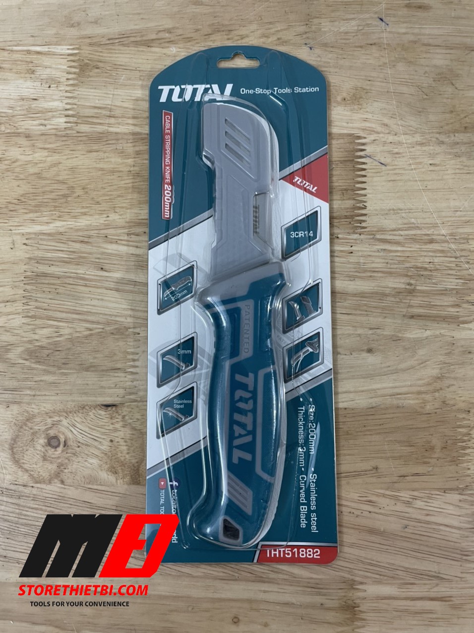 Dụng cụ tước dây cáp lưỡi cong 200mm total tht51882