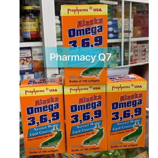 Dầu cá usa alaska hộp 100 viên bổ sung omega 3 6 9, dha epa, propharm , bổ mắt , não và tim mạch q7