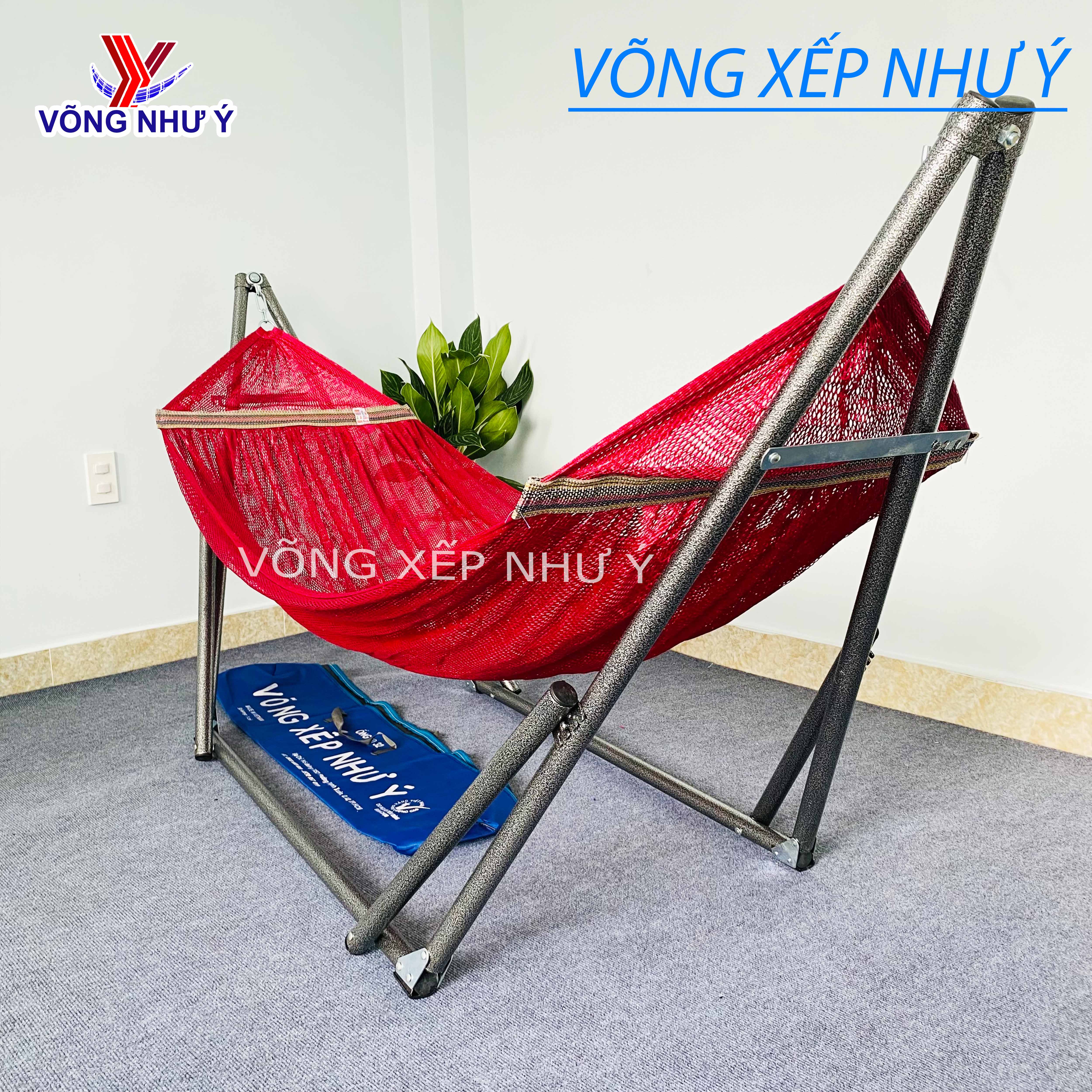 Võng Xếp cao cấp Như Ý khung thép sơn tĩnh điện dày chắc chắn, lưới võng dày rộng nhiều màu lựa chọn chịu lực 250kg