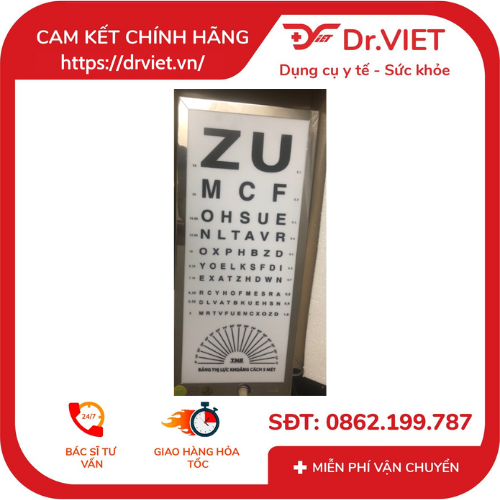 Đèn thị lực chữ ZU giúp kiểm tra thị lực tại nhà