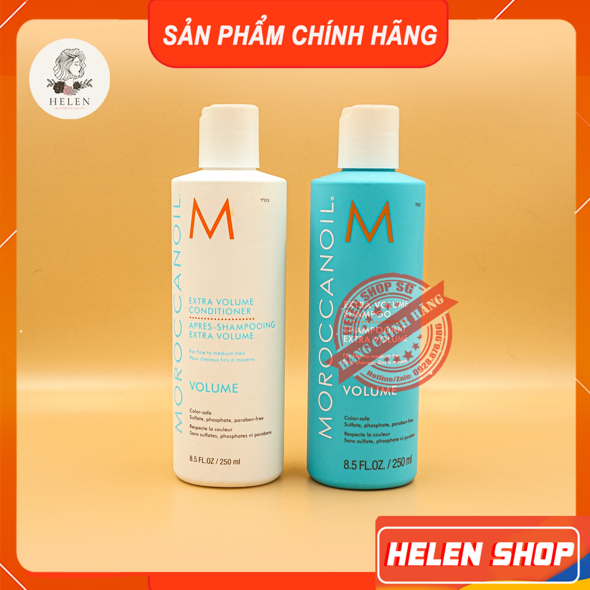 Cặp gội xả moroccanoil 250ml phục hồi hư tổn, dưỡng ẩm, tăng phồng, suôn mượt