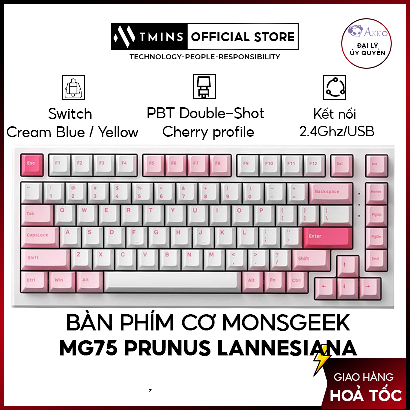 Bàn phím cơ MonsGeek MG75 Prunus Lannesiana (White LED / AKKO sw v3)