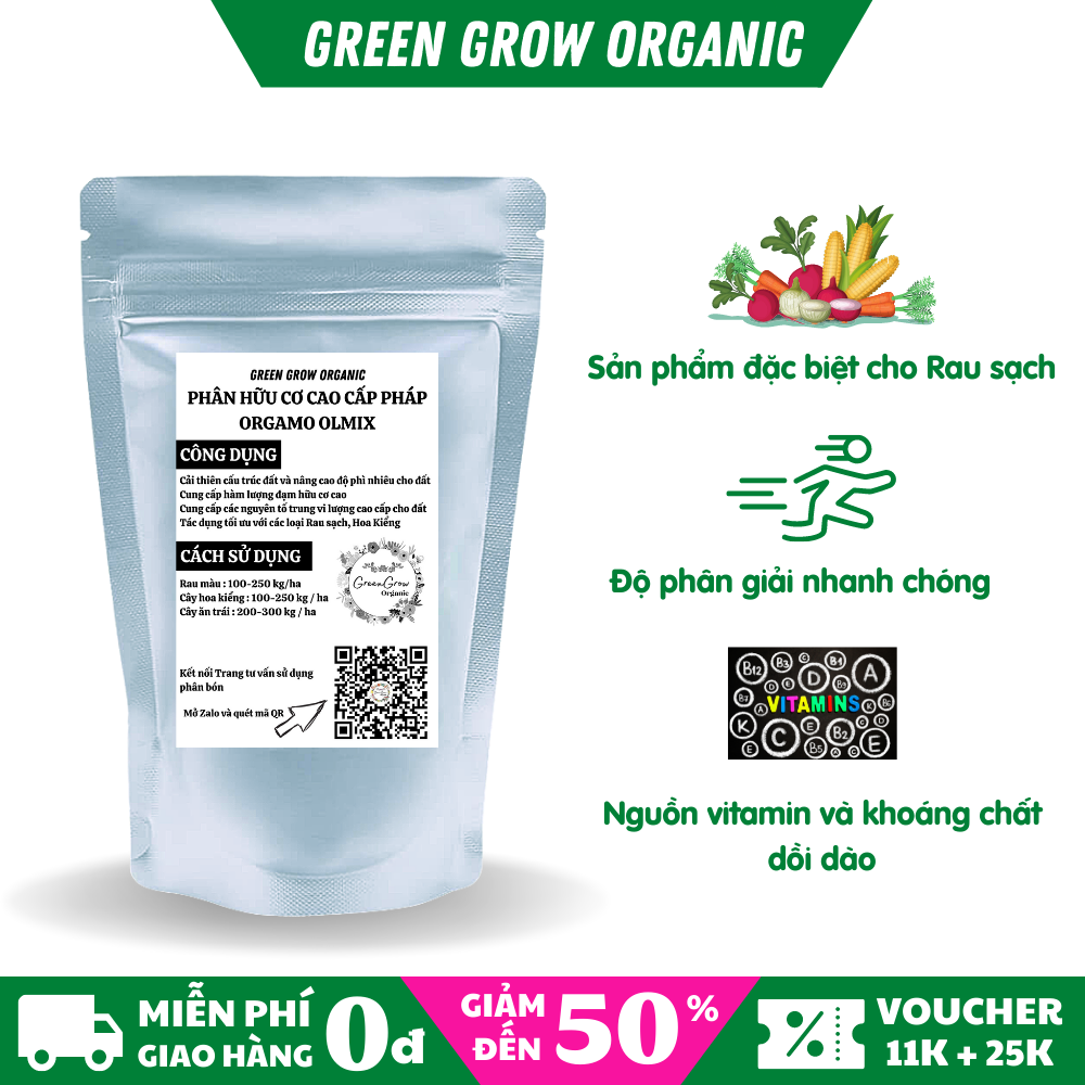 Phân bón hữu cơ dạng viên của Pháp loại phân hữu cơ humic cho hoa hồng hoa kiểng rau sạch MS133 GREEN GROW