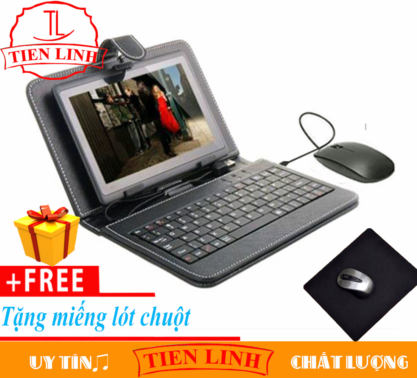 Combo bao da bàn phím + chuột TL39 cho hệ điều hành android có thể điều chỉnh kích cỡ từ 4 đến 8 inch + miếng lót chuột