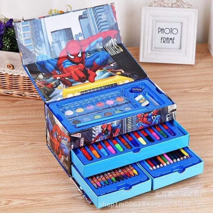 HỘP MÀU 3 TẦNG 54 CHI TIẾT VỀ 2 MẪU ELSA + SIÊU NHÂN+ OTO