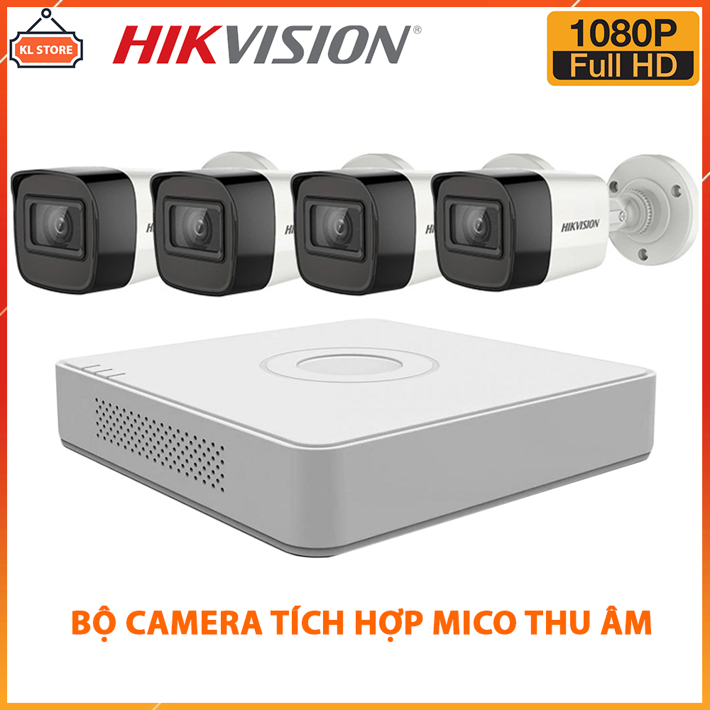 [Trả góp 0%]Bộ Camera Quan Sát Hikvision 2.0MP Full HD – Tích Hợp Micro Thu Âm – Trọn Bộ Camera 4 Kênh Đầy Đủ Phụ Kiện Lắp Đặt