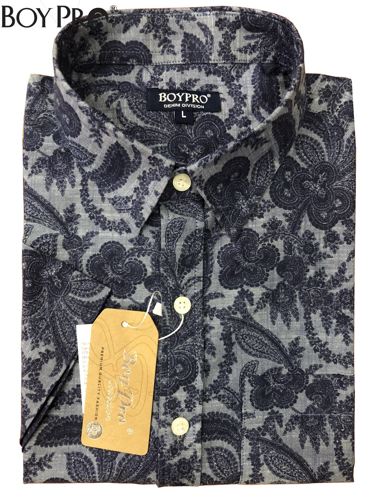 Áo linen bông cổ bẻ tay ngắn màu xanh ln013
