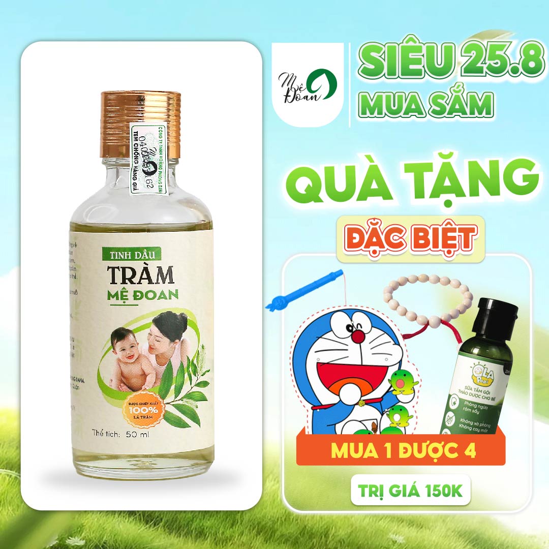 Tinh dầu tràm Mệ Đoan 50ml, tinh dầu tràm Huế nguyên chất cho bé sơ sinh