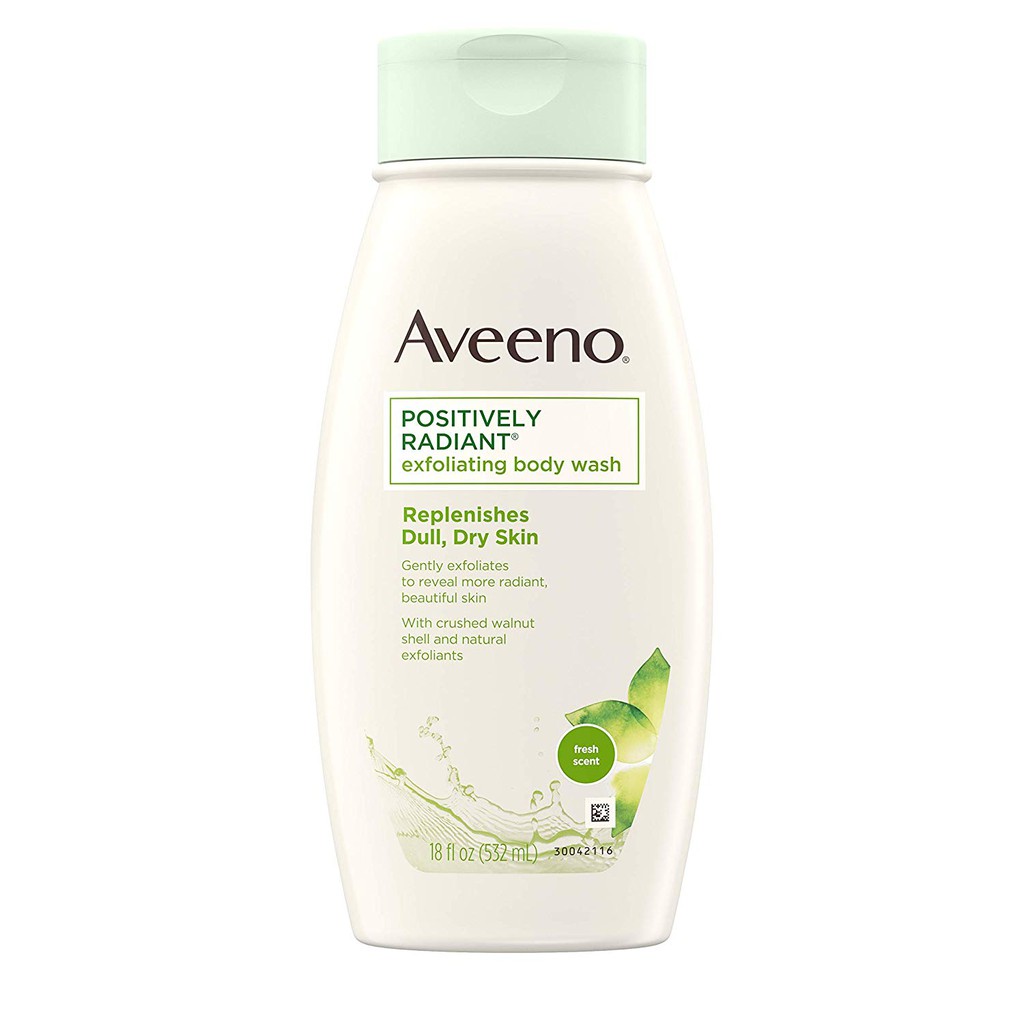 Sữa tắm cho da khô Aveeno Positively Radiant Exfoliating Body Wash 532ml
