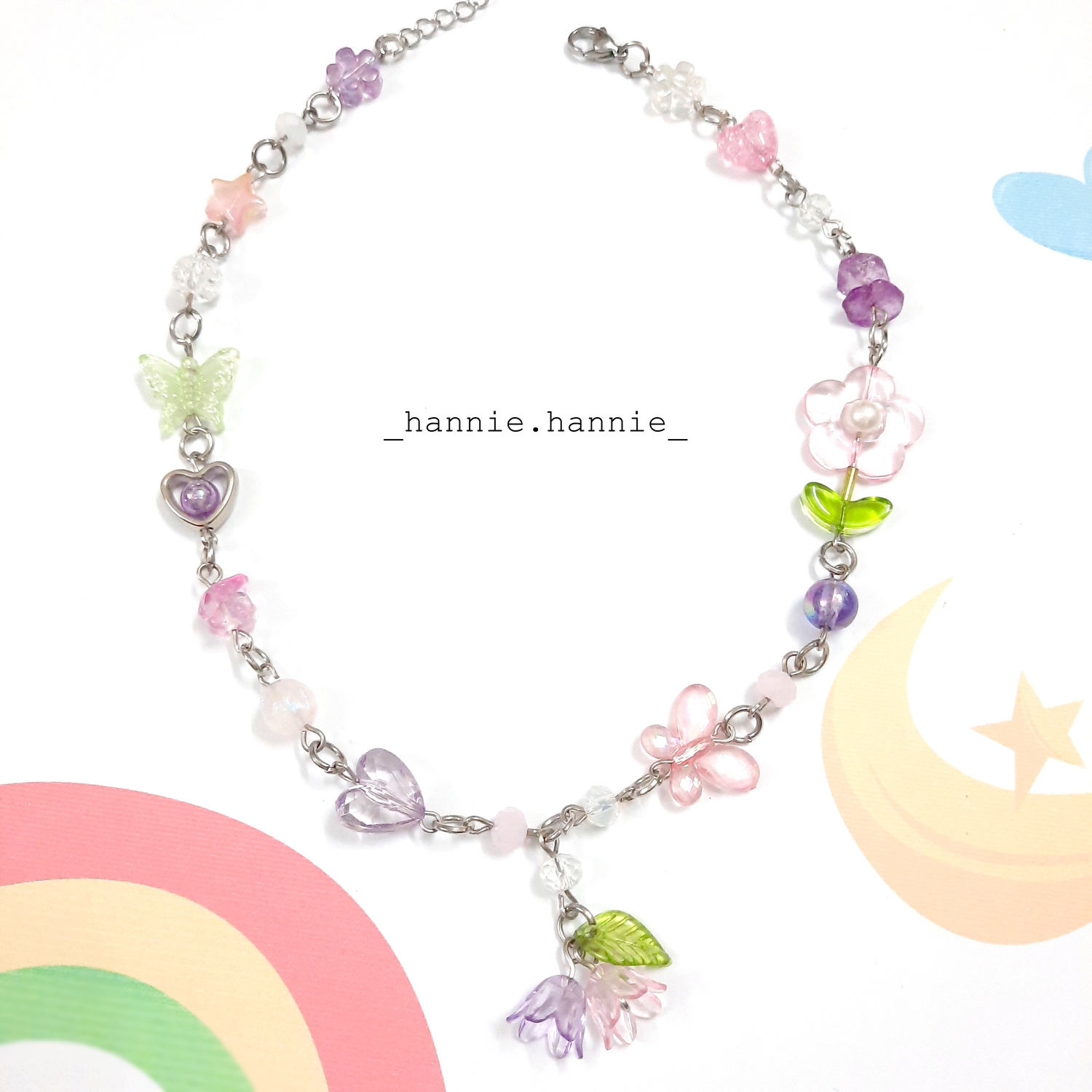 💐 BLOSSOM 💐 - 🍊🍋🍑🍏🍇 LUMIERE - Vòng cổ nữ Dây chuyền y2k handmade (Tím/Cam/Đỏ/Xanh biển/Xanh lá/Hồng)