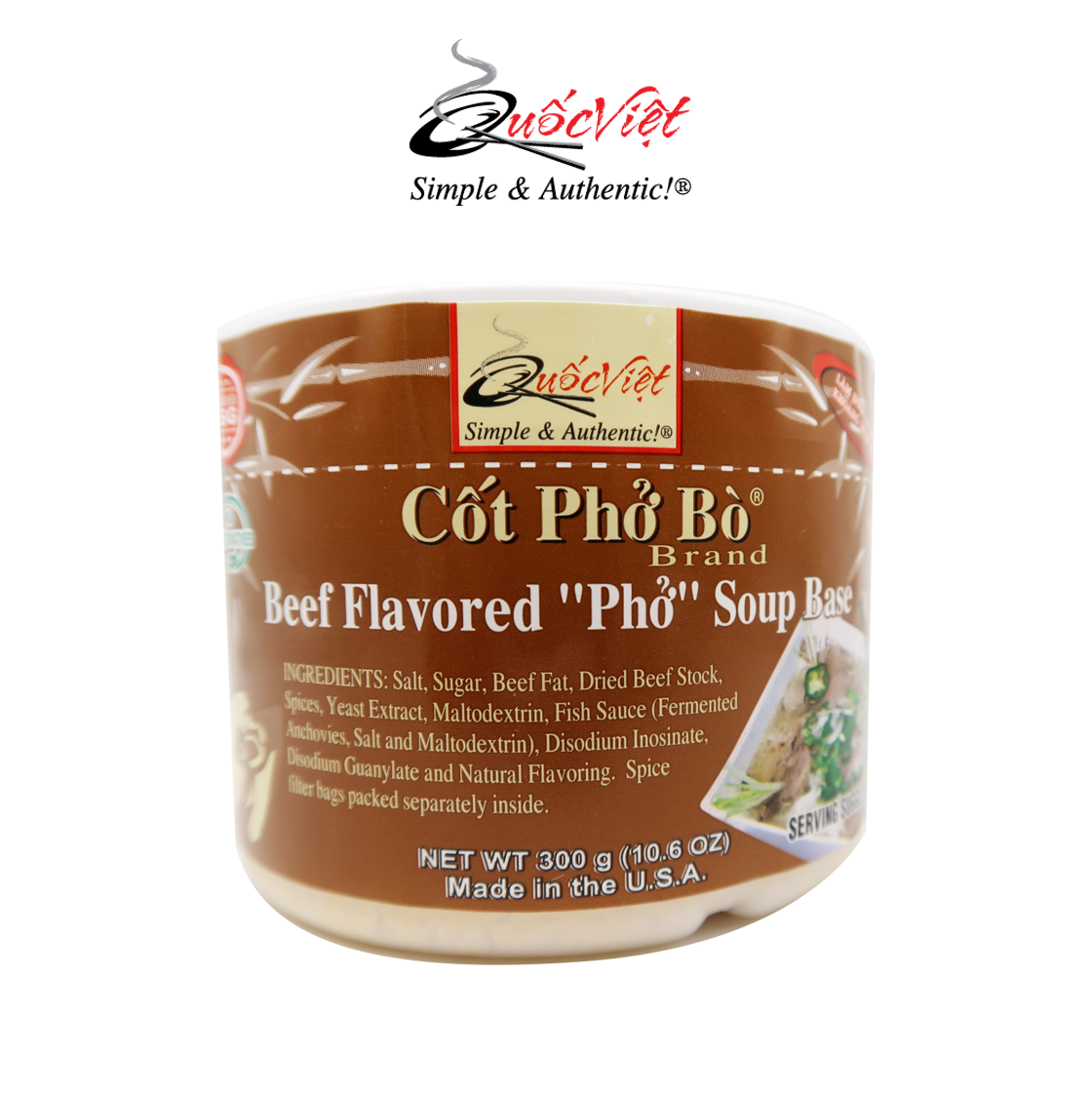 Gia vị Cốt phở bò Quốc Việt - Hộp cốt súp 300g - VN10450