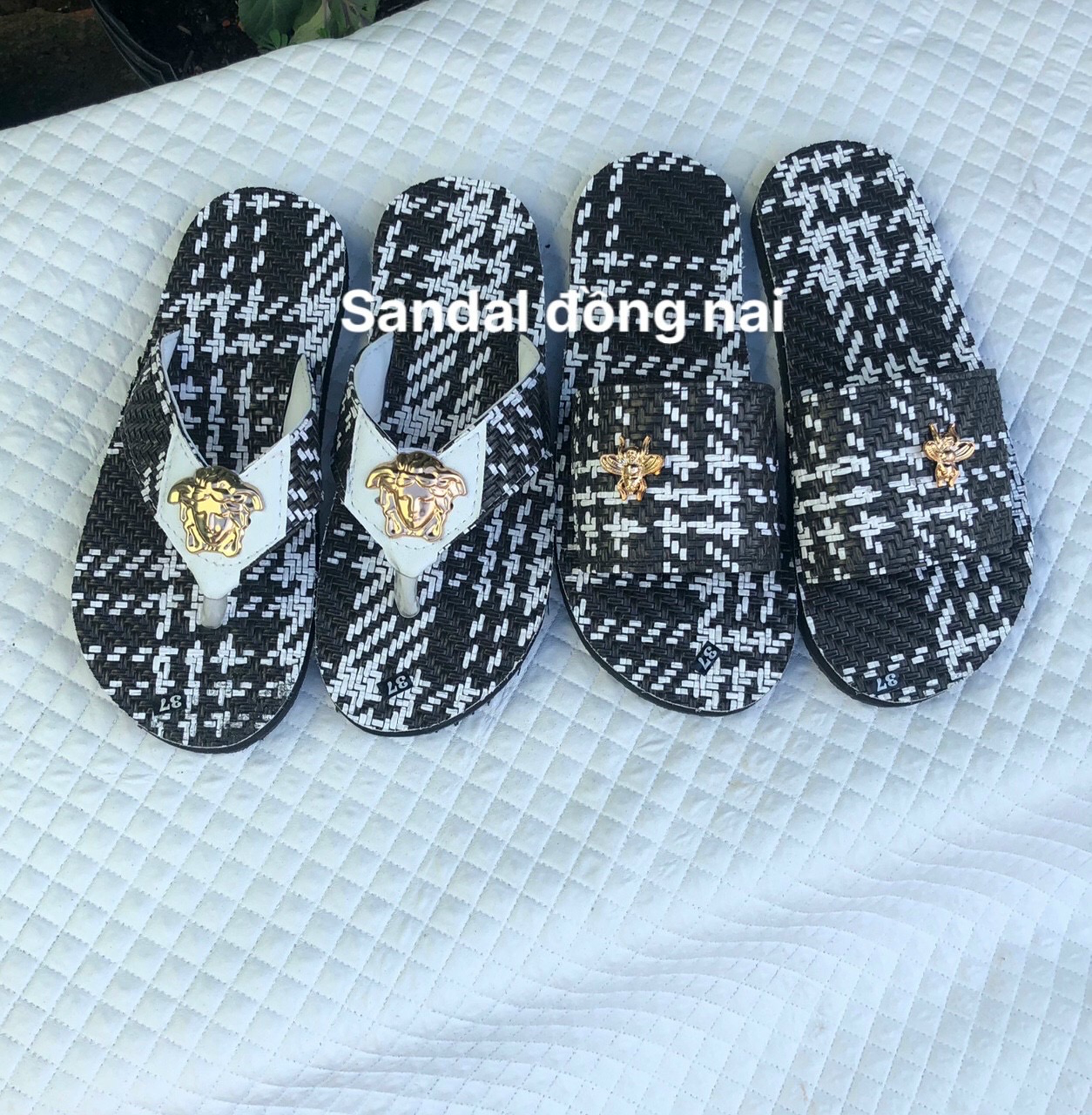 [FREESHIP + HOÀN TIỀN 50K] sandal đồng nai dép cặp nam nữ ( đế đệm đen quai cùng màu ) size từ 35 nữ đến 43 nam size khác ib chọn thêm