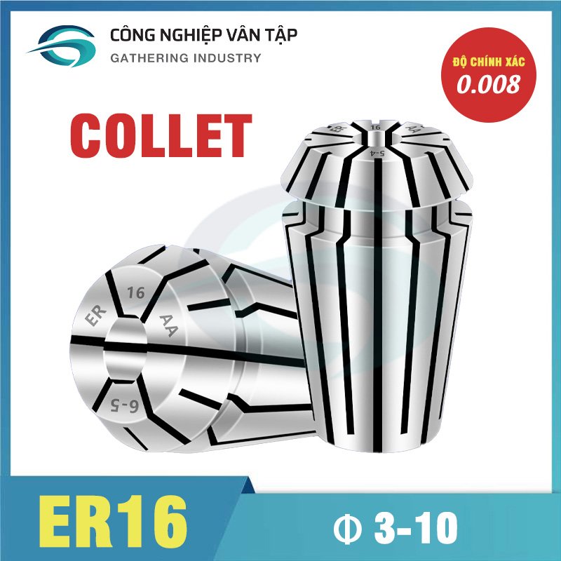 Đầu kẹp collet er16 0.008 cao cấp, độ chính xác cao