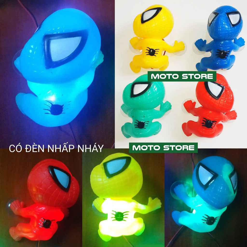 Người nhện trang trí gắn đuôi xe máy, ô tô - Có Đèn Nhấp Nháy