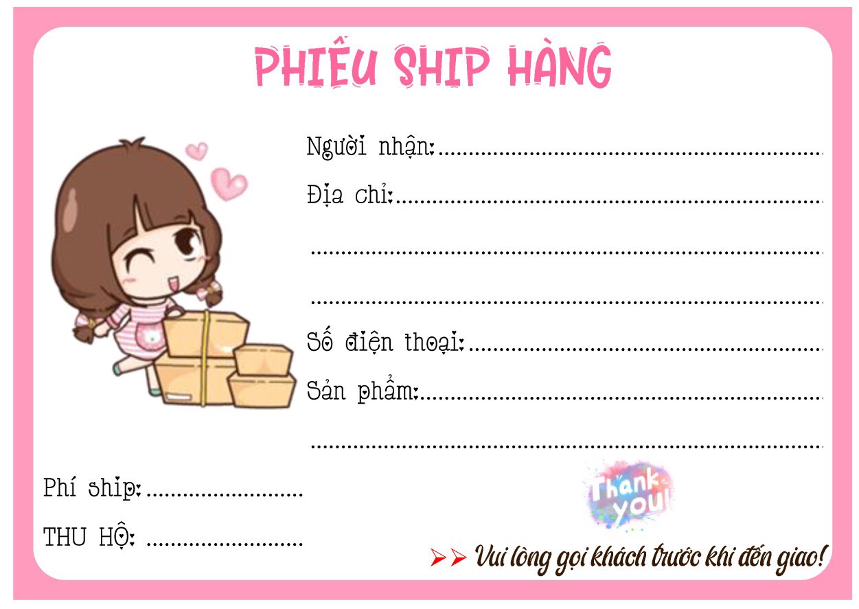 Phiếu ship - gửi hàng