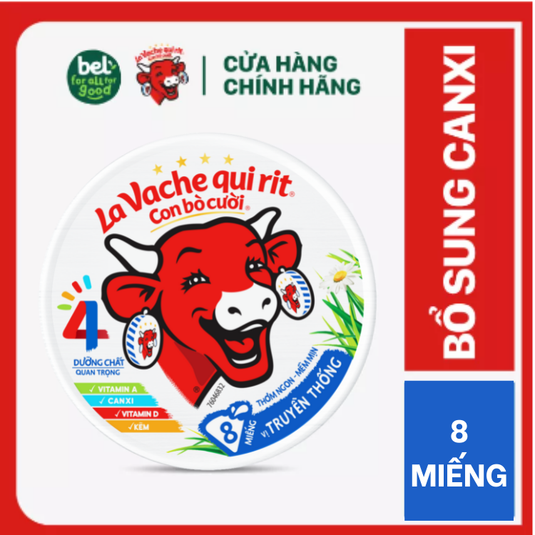 Phô mai Con Bò Cười - 8 miếng (112g)