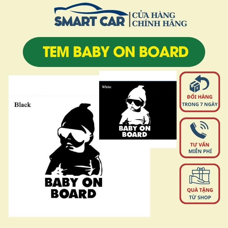 Tem baby on board - tem dán trang trí ô tô