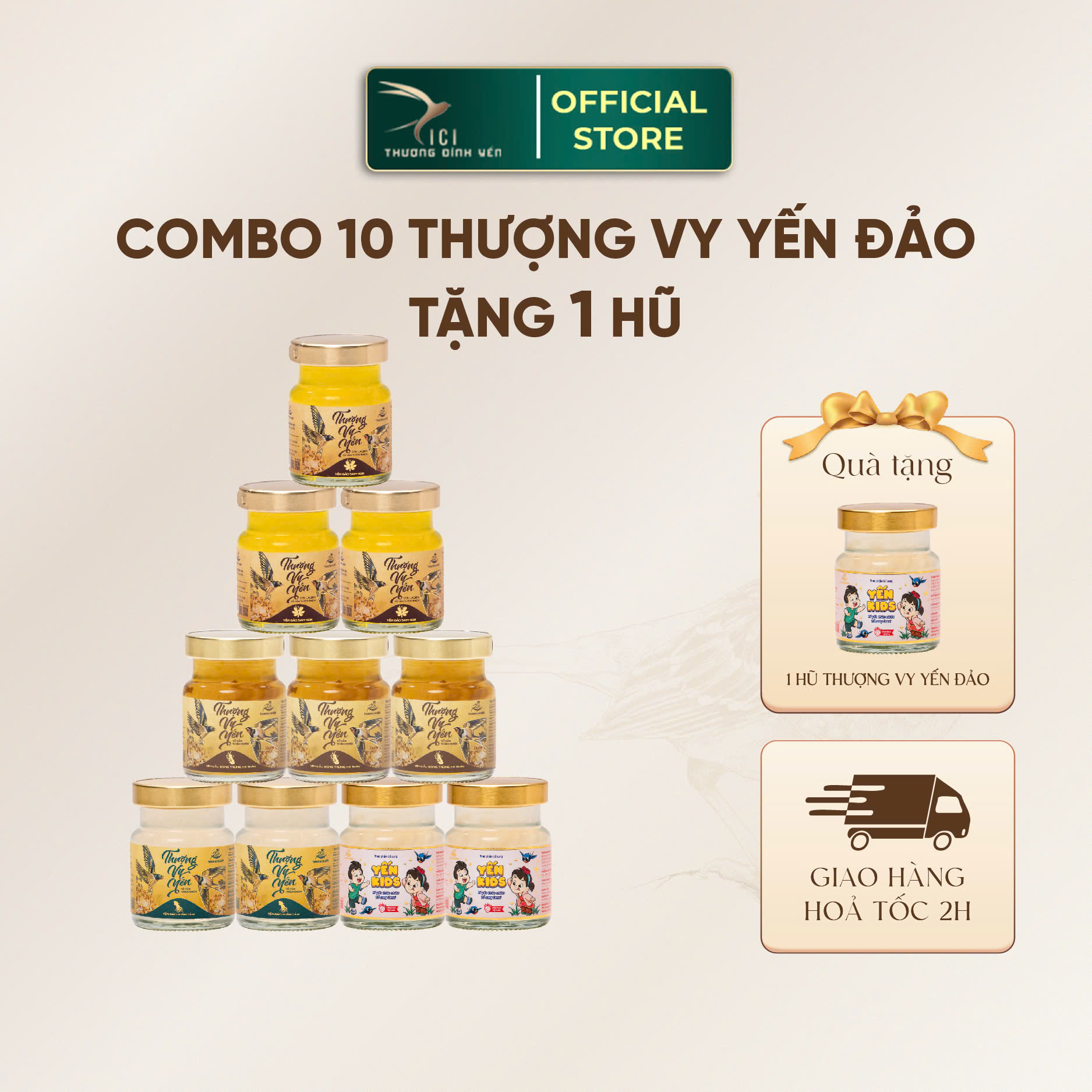 [Mua 10 Tặng 1]Combo 10 Hũ Yến Đảo Chưng Sẵn 4 Vị Cici Thượng Đỉnh Yến 30% Yến 70ml Cho Cả Gia Đình Bồi Bổ Sức Khoẻ