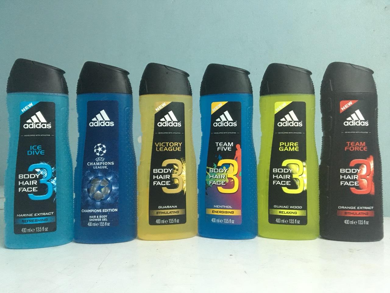 DẦU GỘI SỮA TẮM SỮA RỬA MẶT 3 IN 1 ADIDAS 400ML- MÙI TÙY Ý