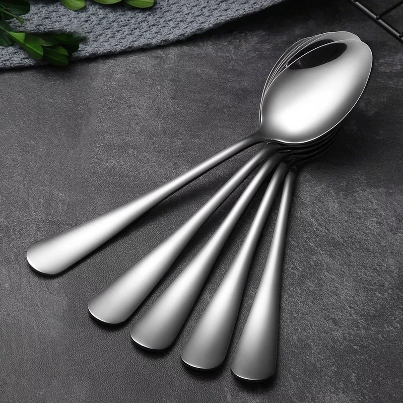Combo 5 Thìa Ăn Cơm Phở Muỗng Inox 3 Cỡ Gía Rẻ Chất Lượng dày sáng đẹp