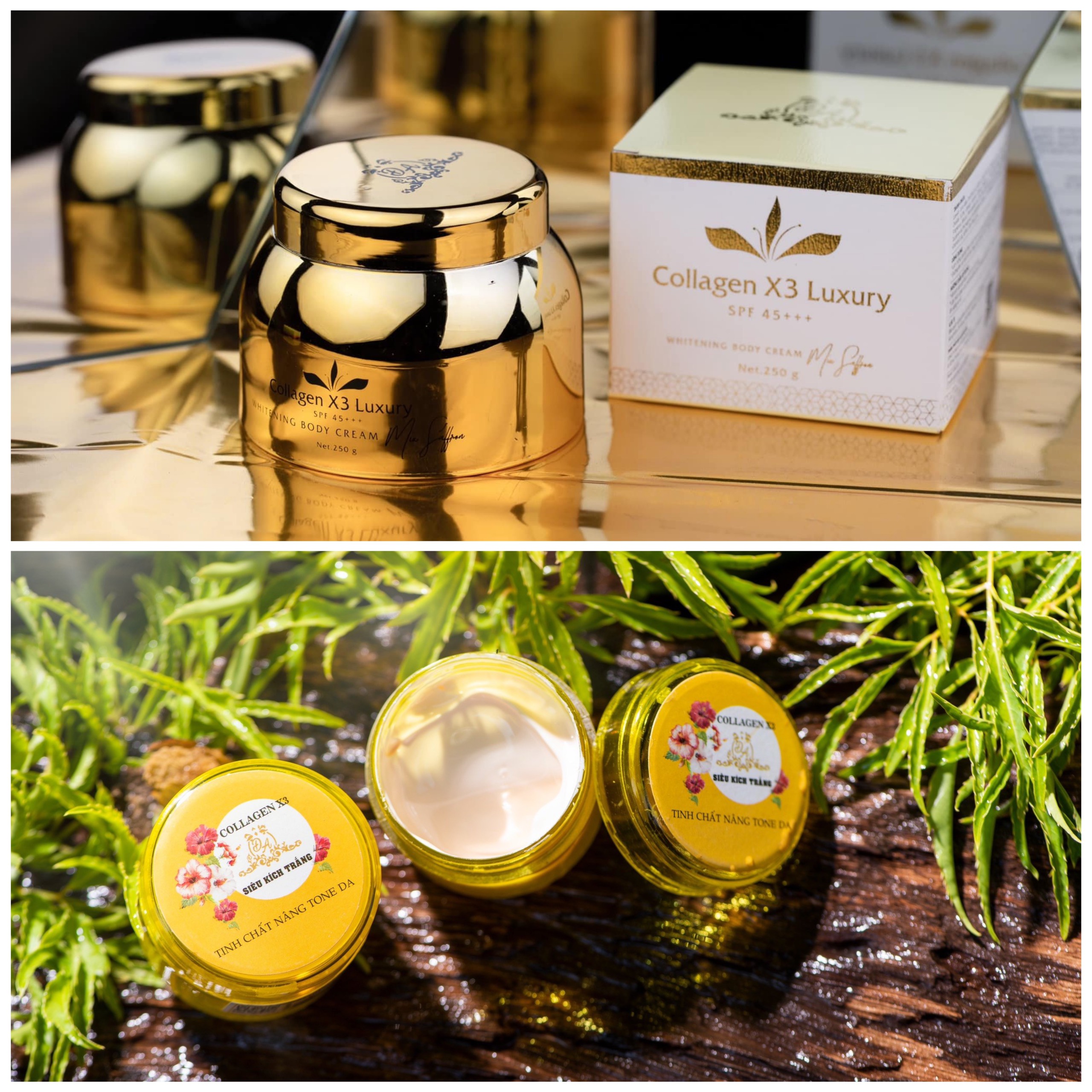 COMBO BODY X3 LUXURY VÀ KÍCH TRẮNG COLLAGEN X3 CHÍNH HÃNG ĐÔNG ANH