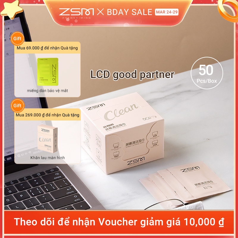 Zsm 50 cái chuyên nghiệp Khăn lau màn hình dùng một lần lau