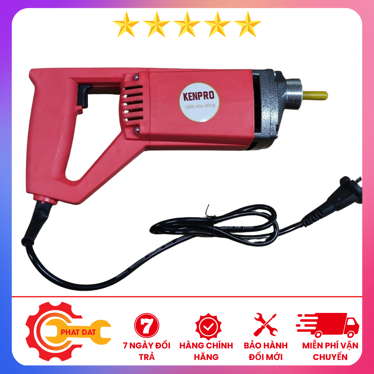 Máy đầm dùi betong cầm tay hikora ha1-35g-kèm cả dây đầm 1m2-bảo hành 6 tháng