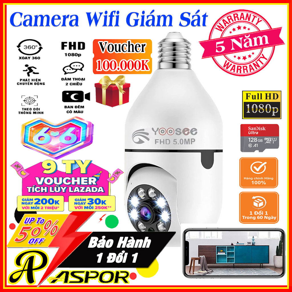 Camera wifi không dây yoosee 360 độ camera mini kết nối điện thoại trong nhà ngoài trời xem ban đêm có màu đèn led chiếu sáng xoay 360 độ Đàm thoại 2 chiều cảnh báo về điện thoại phát hiện chuyển động