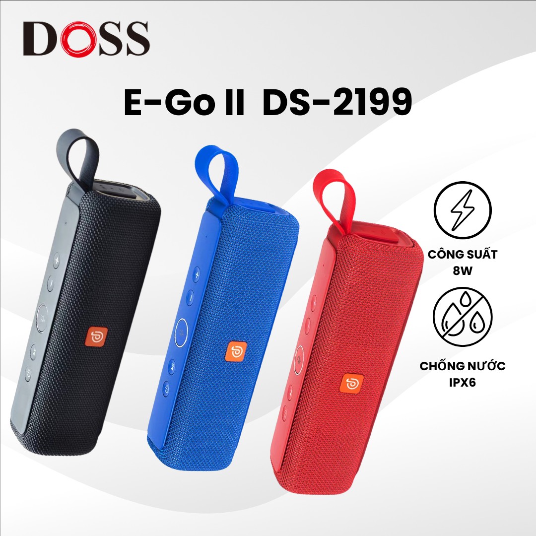 Loa di động Doss E-Go II DS-2199 ( IPX6 - 8W - 12h) loa thông minh trợ lý AI - Smart Ones