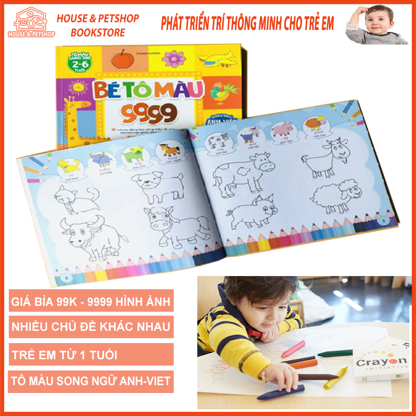 Tô Màu Cho Bé Chủ Đề Đa Dạng Với 9999 Hình Ảnh - Tập Tô Màu Song Ngữ Cho Trẻ Em