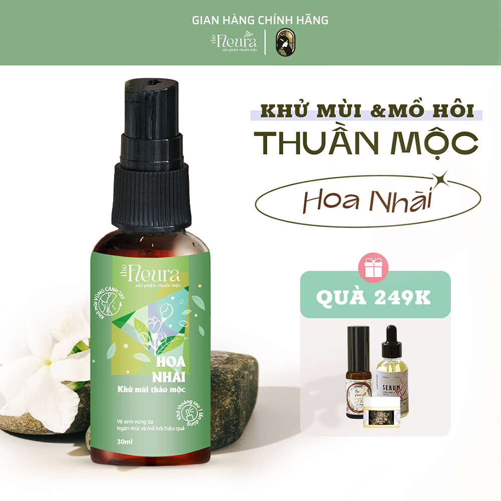 Xịt khử mùi hôi nách hoa nhài, ngăn mùi hôi nách, khử mồ hôi, khô thoáng ngay một lần dùng thảo mộc the fleura