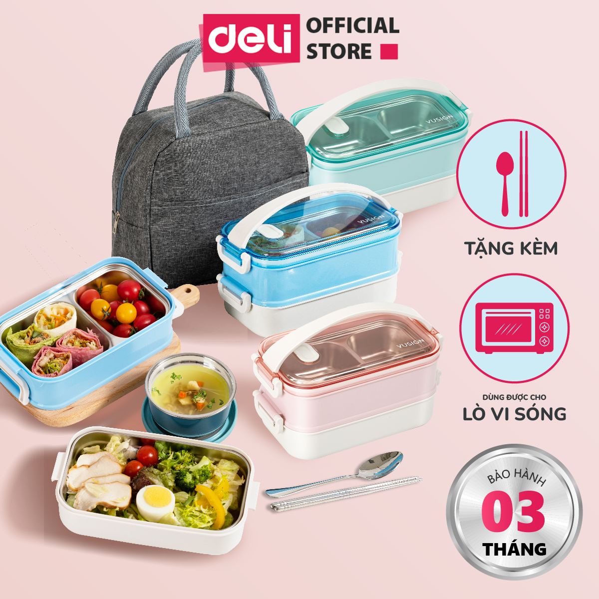 Hộp Cơm giữ nhiệt inox 304 nhiều ngăn hộp cơm văn phòng tiện dụng an toàn có thể sử dụng cho lò vi sóng hộp cơm trưa