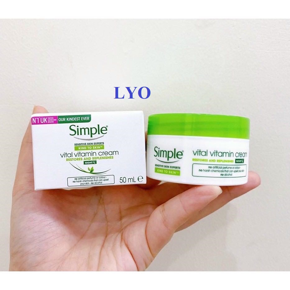 Kem Dưỡng Da simple Ban Đêm Kind To Skin Vital Vitamin Night Cream Lyo Shop
