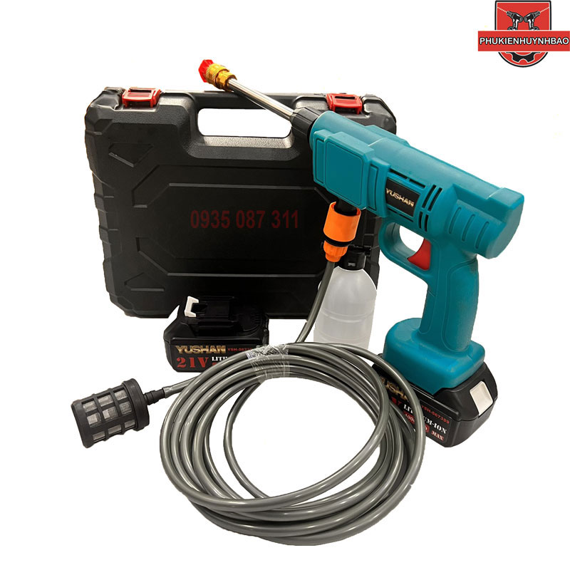 Máy Rửa Xe Dùng Pin Yushan YSH-093101 Dùng Chân Pin Phổ Thông Máy Xịt Rửa Vệ Sinh Điều Hòa