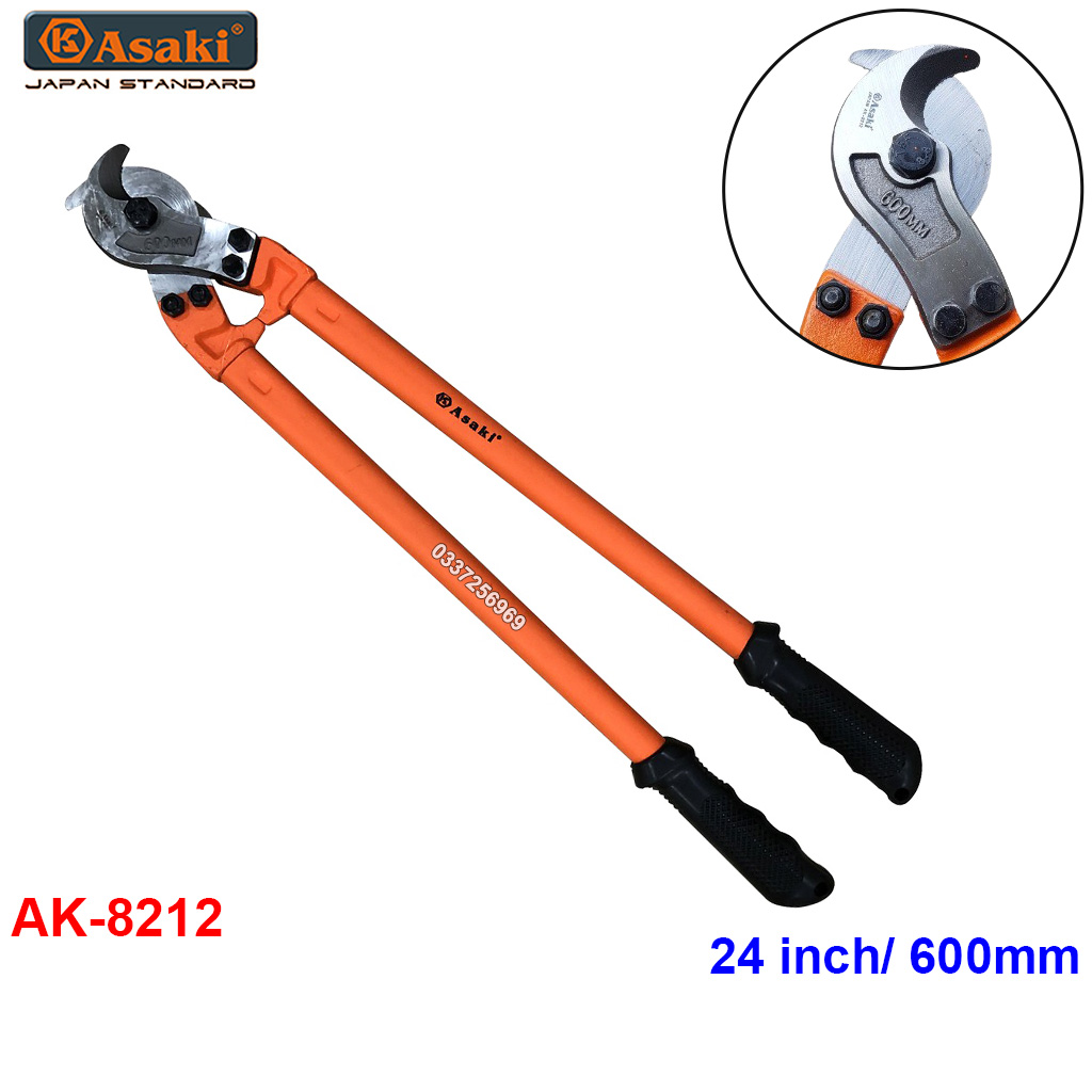 Kìm cắt cáp điện, cáp đồng, nhôm, cáp quang asaki ak-8212 24inch/ 600mm